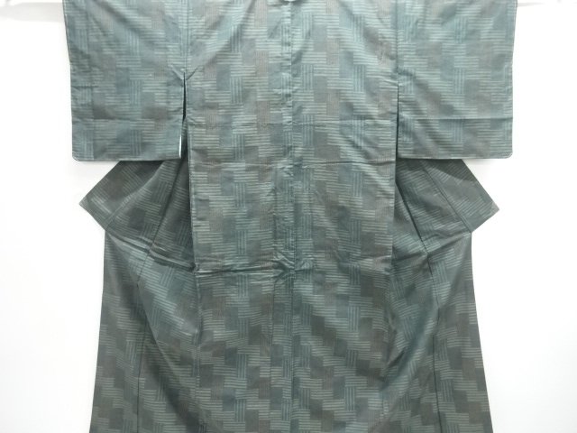 JAPANESE KIMONO / TSUMUGI / WOVEN GRID 